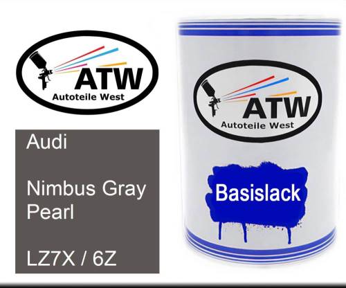 Audi, Nimbus Gray Pearl, LZ7X / 6Z: 500ml Lackdose, von ATW Autoteile West.